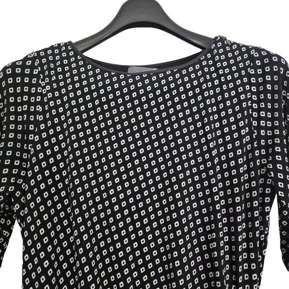 SEARS Black & White Lined Dress M - Picture 2 of 6